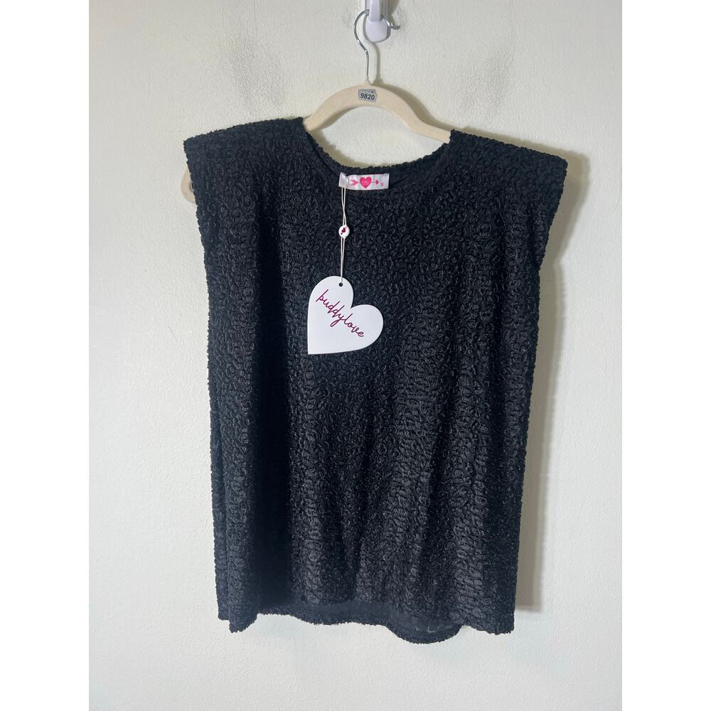 Buddy Love Elegant Black Sleeveless Blouse